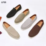 British style frosted cow suede loafers men's genuine leather slip-on shoes lazy casual toe shoes