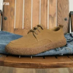New Men's Casual Shoes Suede Frosted Cowhide Korean Style Lightweight Breathable Soft Sole Lace-up Workwear Men's Shoes